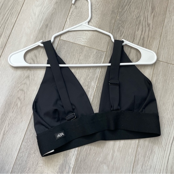 Tiger Friday Bra plunge sports womens Black (large) dancewear activewear workout - Picture 2 of 5